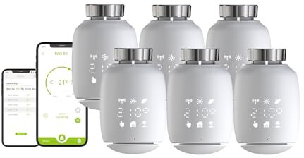 Qiumi Zigbee Thermostat Radiator Valve, Smart Programmable Thermostat, Temperature Heater, Alexa,Googlehome Voice Control