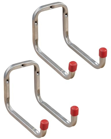 Gedotec Wandhalterung - Wandhaken zum Schrauben Stahl verzinkt | DUO | 2 Stück Gerätehaken Länge: 173 mm inkl. Befestigungsmaterial | Allzweckhaken aus Metall | Wandhalterung Garage | Wand-Montage