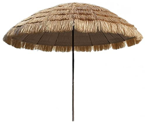SPAboy 240 cm Strohschirm, tropischer runder Strandschirm, 18 Rippen, Markttischschirm, Sonnenschutz für Terrasse