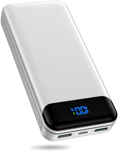 Enerwow Power Bank, 27000mAh Powerbank PD 30W Schnellaufladung USB C Tragbares Ladegerät mit Digitaldisplay, Externer Akku mit iPhone 15 14 Pro Max und Smartphone