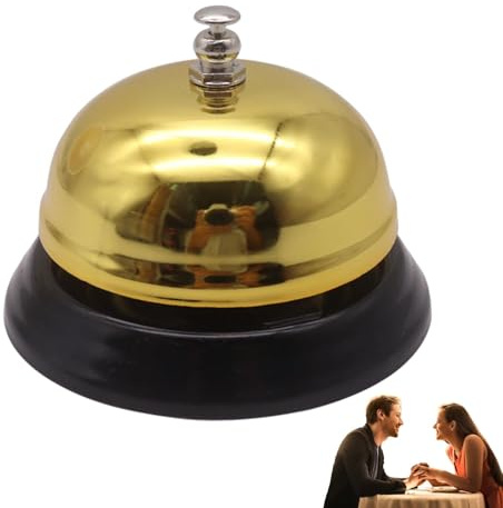 Acunny Cloche de Service - Service de Bar de Bureau Appelez la Cloche du dîner - Sonnette d'appel de Bureau antirouille en métal, Sonnette de réception pour hôtels, Restaurants, Cuisines, Ba,