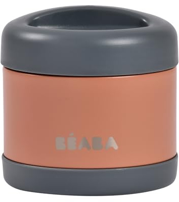 BÉABA - Isolierender Thermobehälter - Thermobox - Thermobecher Essen - Für Babys und Kinder - 100% luftdicht - Edelstahl - Hält mehr als 5 Stunden lang kalt/warm - Doppelwandig - 500 ml - Terracotta
