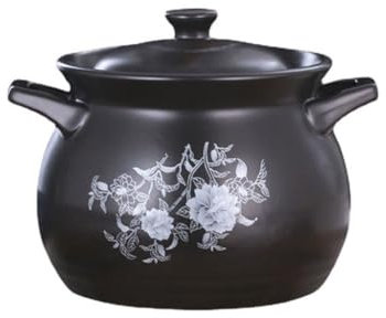 ABNNHK Olla de Barro Olla de cerámica Cazuela Grande Cazuela de Fuego Abierto Olla de Sopa para estofado Gachas domésticas Cazuela de Cocina a Gas Ollas de Sopa (C) (AC)