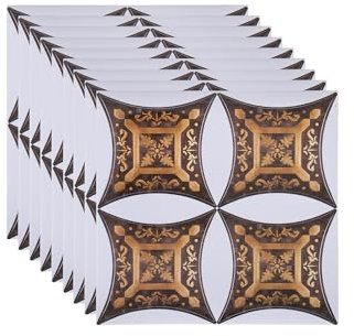 FBBULES 36 Pezzi Pavimento in Vinile Autoadesivo Adesivi per Piastrelle Cucina in PVC Rivestimento Mattonelle per Soggiorno Bagno Interni Decorazione