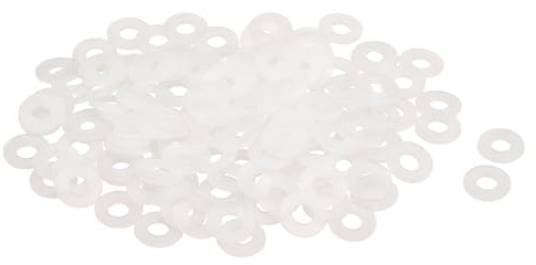 QUARKZMAN Rondelles Plates en Nylon M4 4x10x1mm(IDxODxÉp) Blanc 120Pcs | Rondelle Lisse Joints en Plastique Joint d'Étanchéité Entretoise Bague