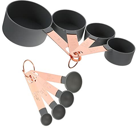 ABOOFAN 1 Juego De 8 Tazas Medidoras Juego De 8 Cucharas Doradas Para Servir Cucharas Tazas Medidoras Doradas Cucharas Medidoras Para Hornear Cucharas Medidoras Cucharas Para Medir
