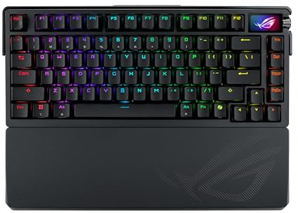 ROG Azoth Extreme Tastiera da gioco personalizzata al 75%, alloggiamento in alluminio Piastra di posizionamento in fibra di carbonio regolabile Montaggio congiunto a 3 strati Ammortizzazione, Touch