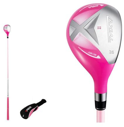 Fairway Wood #1 o madera híbrida para palos de golf de madera con varilla de carbono para niños de 3 a 12 años, madera de palo de golf junior para diestros con cubierta de cabeza de golf (híbrido