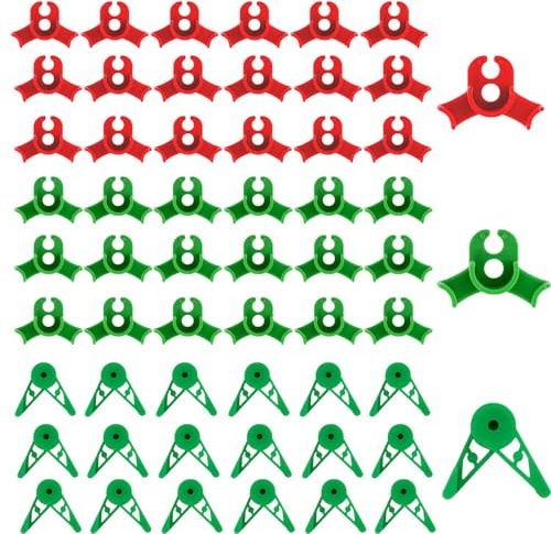 Ayizhiniu 120pcs Pflanzenclips, 50 Grün Pflanzenbieger, 50 Rot Wiederverwendbare Pflanzenklammern, 20 360° Verstellbare Pflanzenbieger, Gilt für Stützclip für Pflanzenstängel