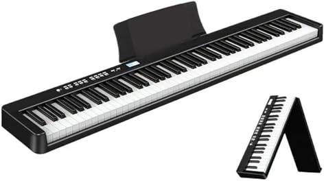 Teclado Electrónico Piano Eléctrico Portátil Plegable De 88 Teclas Para Adultos Y Principiantes Instrumentos De Teclado Profesionales Órgano Electrónico(Black)