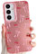 ZTOFERA Pink Bow Case for Samsung Galaxy S24/S25 5G (6.2), Aesthetic Phone Case with Cute Ribbon Bowknot Pattern, Glossy Hard PC Back Silicone Bumper Shockproof Cover for Girls Women - Cherry