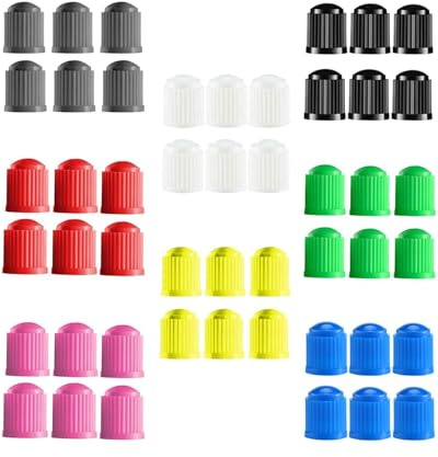 BARRU 48Pcs Tappini Gomme Auto,Tappi Ruote Auto,Tappi Valvole Pneumatici Auto,Tappino Bici con o-ring,Universali Tappini Gomme Auto Cappuccio Valvola per Biciclette/Moto/Camion