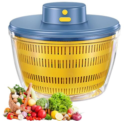 Centrifuga elettrica per insalata – 4L lavatrice e asciugatrice automatica, ricaricabile tramite USB, cestino rimovibile per la pulizia delle verdure per una facile preparazione degli alimenti