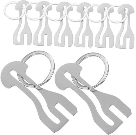 Ciieeo 8piezas Llavero Metálico Monedas Carrito Llavero Portátil Llave Liberación Desbloqueo