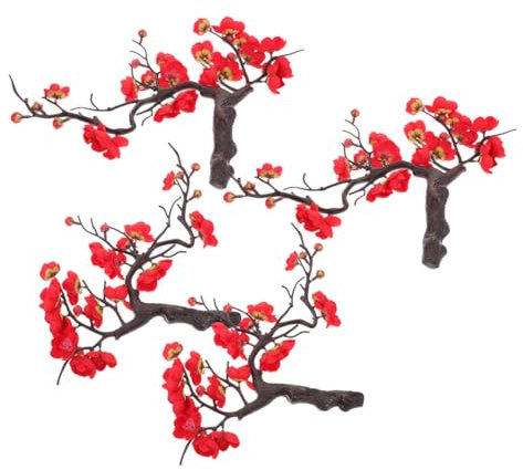 NULYLU 4piezas Ramo De Flores Artificiales De Cerezo Decoración para Festividades y Bodas Aspecto Realista para Arreglos El Hogar