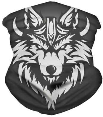 Wikinger Fenrir Cool Wolf Herren Damen Nackenwärmer Hochelastisch Stirnband Bequem Sturmhaube Halstuch Für Outdoor Motorradfahren Sportarten