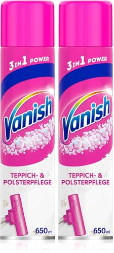 Vanish GOLD Power Schaum Teppichreiniger – Teppich Reinigungsmittel – Extra stark gegen Schmutz, schlechten Geruch & Staub – 1 x 650 ml (Packung mit 2)