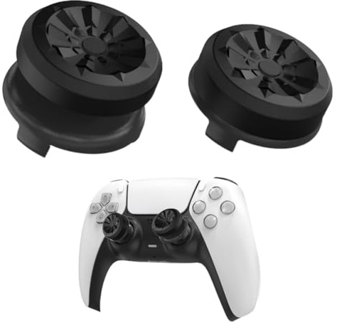 QOWIJEX 2 Stück Joystick Kappen Controller Sticks Grips, Silikon Thumbsticks Grips Caps für PS5/PS4/Xbox Series | Leistungsstarke Joysticks | 1 x Hoch, 1 x Mittel - Schwarz