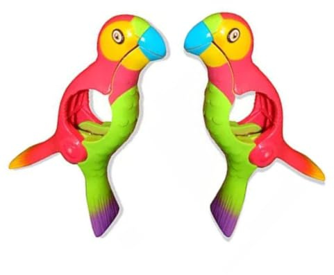 2x Sun Lounger Beach Towel Clips Large Parrot Towel Clip Bird Clothes Hanging Laundry Peg Quilt Clamp Holder For Beach Chair Or Pool Loungers Chair