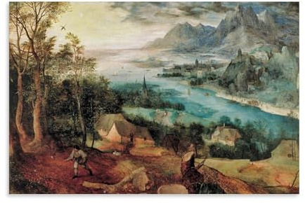 XuXueCC Impression sur toile représentant Pieter Bruegel The Elder - Parabole du semeur - Décoration murale pour salon - Sans cadre - 20 x 30 cm