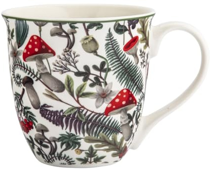 Porzellanstasse Tasse Herbst-Motiv Autumn Fall XXL Kaffeebecher 630ml (Fliegenpilze – weiß)