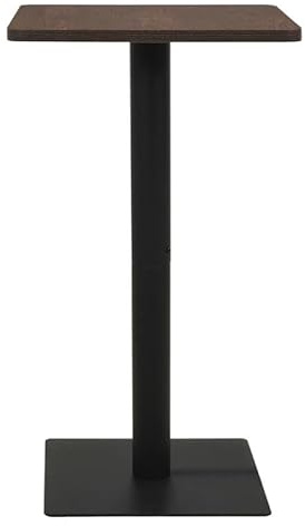 Eleganz Mesa de restaurante de fresno oscuro, 50 x 50 x 107 cm, tablero de partículas de melamina de alta calidad y acero, perfecta para jardín, balcón o terraza, duradera y fácil de limpiar