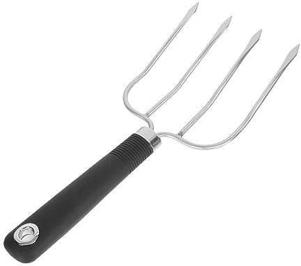 DOITOOL Fourchette Barbecue Inox Renforcée avec Manche Plastique Fourchette Viande Légère et Portable pour Griller Viande Dinde Agneau et Brochettes