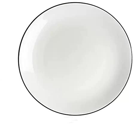 Middagstallrikar Keramiktallrik Hem Kök Matsal Desserttallrik Mattallrik Runt fat Frukosttallrik Vit Platt Tallrik Enkel Djup tallrik(Medium)