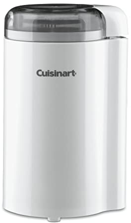 Cuisinart Coffee Grinder, One Touch Control Coffee Bean Grinder with Stainless Steel Bowl and Blades, 2.5 oz/70g Capacity Enough for 12 Cups, On/Off Switch with Safety Interlock, DCG-20N, White