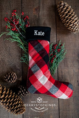 Woolrich Plaid Stocking with Black Cuff by MerryStockings