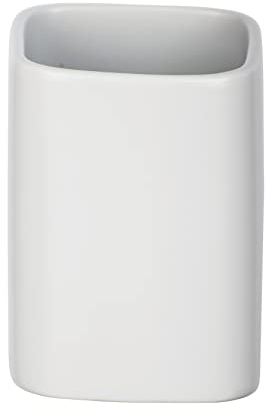 Wenko ceramica portaspazzolino Hexa opaco, Bianco, 6.5 x 6.5 x 9 cm