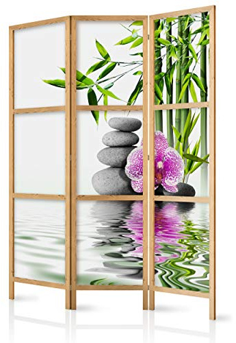 decomonkey Paravent Raumteiler Innen Bambus Spa, 135x171 cm, 3-teilig, Zen | Orient, Japan, Wohnzimmer, Room Divider, Wall, Raumteiler Stehend, Trennwand, Sichtschutz, Spanische Wand, Sichtschutzwand