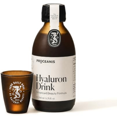 PROCEANIS Hyaluron Drink (Hyaluronsäure hochdosiert) - Hyaluron zum Trinken für natürlich schöne Haut, Haare, Nägel - 100% Vegan (3 Wochen Trinkkur)