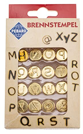 GLOREX 6 1671 005 - Pebaro Brennstempel Set, 16-teilig, mit Buchstaben von M - Z aus Messing, zum Einschrauben für Pebaro Brandmalkolben