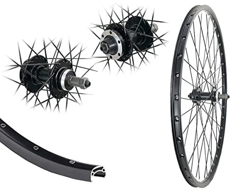 26 Zoll Hinterrad BE19 Hohlkammer Disc Felge 6Loch Schraubkranz Zahnkranz Schnellspanner schwarz 559-19
