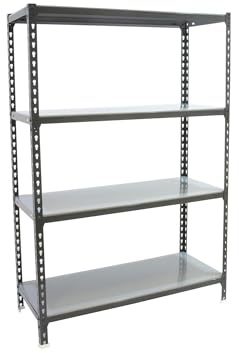 Simon Rack Schwerlastregal, Lagerregal, 150x100x50 cm, Metallregal, Kellerregal, Biegestelle 180 kg, 4 Fachböden, Anthrazit/Verzinkt - Simonclick