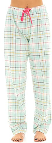 Style It Up Ladies Flannel Woven Lounge Pants Womens Pyjama Bottoms Lightweight Night Wear (Mint, Small)
