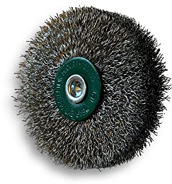 Kibros Lot 10 brosses circulaires tige Ø 75 mm inox dur 18 mm | Fil inox dur Ø 0,30 mm, 3 rangs, tige Ø 6 mm, pour perceuse ou visseuse à mandrin, décapage brossage nettoyage.
