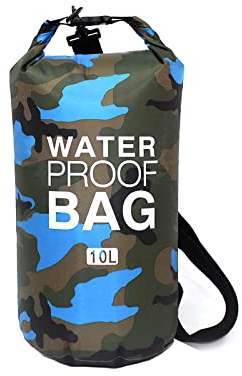 JSRHEEM Dry Bag - 10L 20L 30L Wasserdichter Packsack mit Verstellbarer Schultergurt, Wasserdichter Beutel Schwimmen, Rafting, Camping, Angeln, Bootfahren, Wandern, Kajakfahren (Hellblau, 10L)
