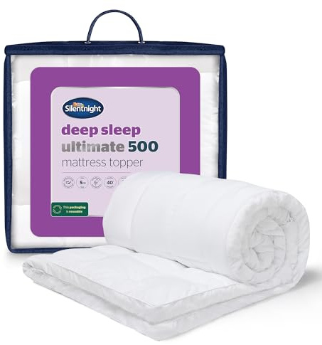 Silentnight Deep Sleep 5cm Single Mattress Topper - Luxury Soft 5cm Thick Deep Mattress Topper Enhancer Pad Protector with Easy Fit Straps - Hypoallergenic and Machine Washable - Single