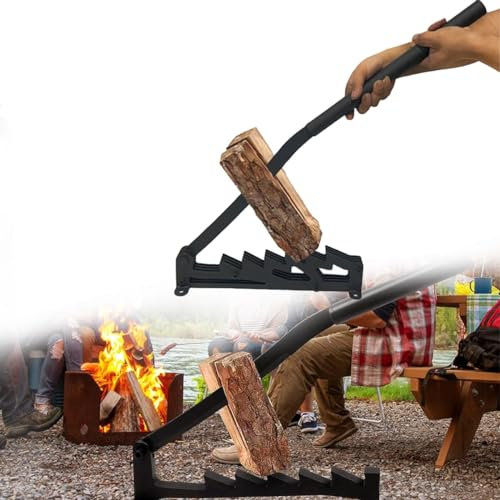 KratOz Wall Mounted Kindling Splitter, Portable Metal Manual Fire Wood Kindling Splitter,Detachable Powerful Wall Mounted Log Splitter for Indoor or Outdoor