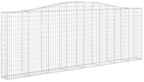 Makastle Set de 2 Parterre surélevé en Gabions arqués, jardinière en Cage à Pierre, Lit Surélevé à Gabion, Parterre de Fleurs Jardin Terrasse Extérieur Jardinière Panier à Pierres, 400x30x140/160 cm
