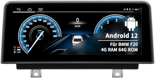 Autoradio pour BMW Série 1/2 F20 F21 F22 F23 NBT, Android 12 8core 4+64 Go avec Navigation GPS et Système iDrive CarPlay Android Auto, écran Tactile 10,25 Pouces Bluetooth 5.0 WLAN Prend en Charge la