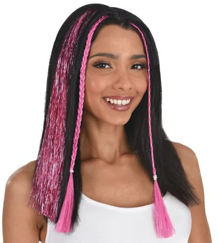 Amscan Lametta-Haarverlängerungen, 3 Stück, Pink, 38 cm