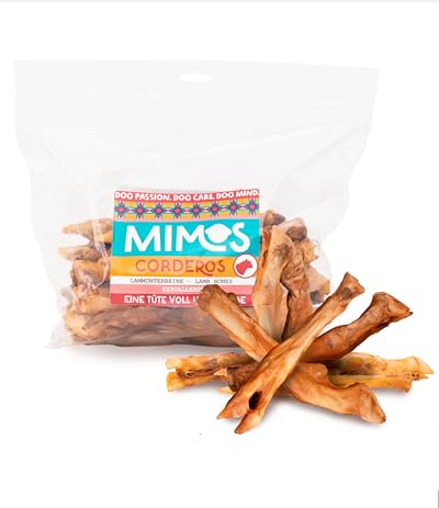 MIMOS Lammunterbeine 1000g Kausnacks für Hunde - Getreidefreie & natürliche Hunde Kauartikel, Schonend getrocknet & ohne Zusätze, Langanhaltender Kauspaß