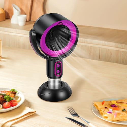 Desktop Range Hood 2 Wind Speeds Portable Cooker Hood USB Mini Exhaust Fan Adjustable Extractor Hood Outdoor Grill Vent with Filter for Home BBQ Hot Pot(purple)