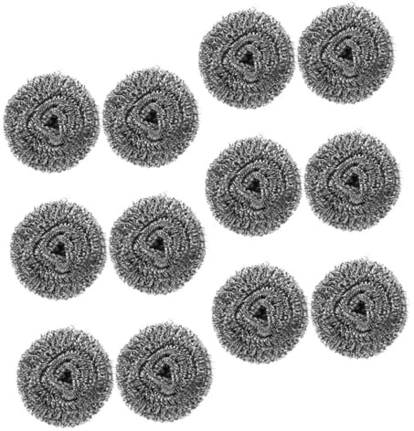 JECOMPRIS 1 Jeu Boule De Nettoyage En Laine D'acier Nettoyeur Pâte De Puissance Fil De Nettoyage De Soudure Pour Lave-vaisselle Éponge En Acier Silver Acier Inoxydable 12 Pièces