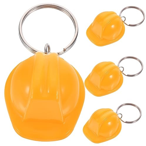MAGICLULU Mini Bauhelm Schlüsselanhänger 2.6 Zoll Gelber Schutzhelm Anhänger Für Autoschlüssel Baustellen Und Partygeschenke