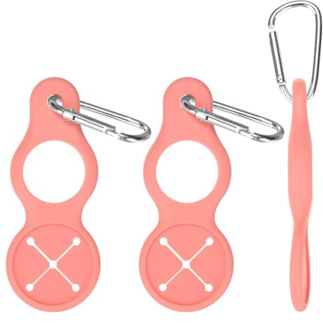 TIXIPEM Water Bottle Hanging Buckle Clip [3PCS] - Water Cup Holder with Towel Hook for Bike & Hiking & Camping & Traveling - [Orange - Silicone - 3.81IN] Portable Secure Bottle Holder
