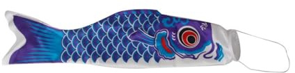 Drapeau Japonais Koinobori 150 cm Bleu Décoration Extérieure Manche à Air